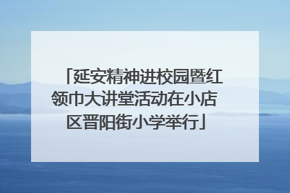 延安精神进校园暨红领巾大讲堂活动在小店区晋阳街小学举行