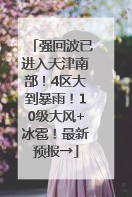 强回波已进入天津南部！4区大到暴雨！10级大风+冰雹！最新预报→