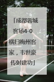 成都蓉城客场4-0横扫梅州客家，韦世豪传射建功
