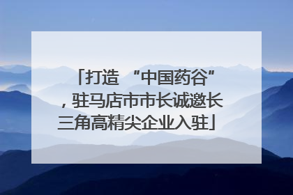打造 “中国药谷”，驻马店市市长诚邀长三角高精尖企业入驻