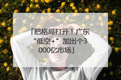 把格局打开！广东“低空+”加出个3000亿市场