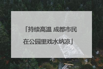 持续高温 成都市民在公园里戏水纳凉