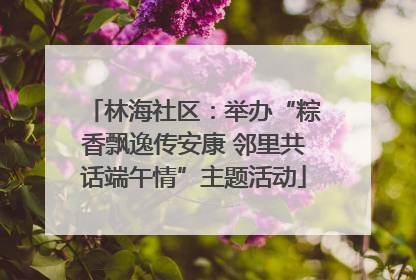 林海社区：举办“粽香飘逸传安康 邻里共话端午情”主题活动