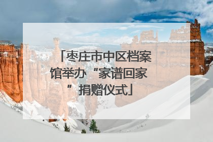 枣庄市中区档案馆举办“家谱回家”捐赠仪式