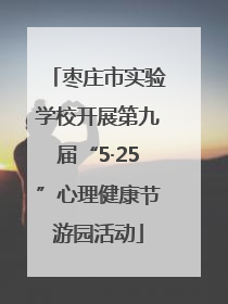 枣庄市实验学校开展第九届“5·25”心理健康节游园活动