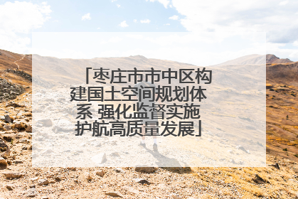 枣庄市市中区构建国土空间规划体系 强化监督实施护航高质量发展