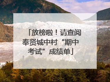 放榜啦！请查阅奉贤城中村“期中考试”成绩单