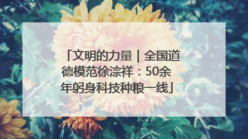 文明的力量｜全国道德模范徐淙祥：50余年躬身科技种粮一线