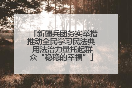 新疆兵团务实举措推动全民学习民法典 用法治力量托起群众“稳稳的幸福”