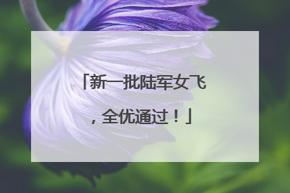 新一批陆军女飞，全优通过！