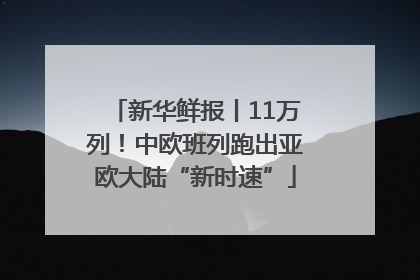 新华鲜报丨11万列！中欧班列跑出亚欧大陆“新时速”