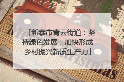 新泰市青云街道：坚持绿色发展，加快形成乡村振兴新质生产力