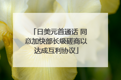 日美元首通话 同意加快部长级磋商以达成互利协议