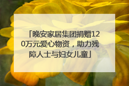 晚安家居集团捐赠120万元爱心物资，助力残障人士与妇女儿童