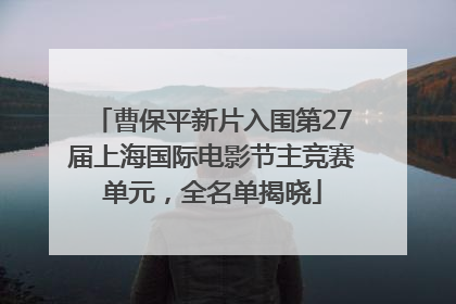 曹保平新片入围第27届上海国际电影节主竞赛单元，全名单揭晓