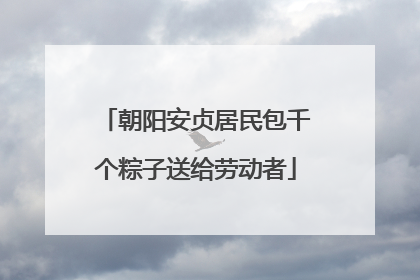 朝阳安贞居民包千个粽子送给劳动者