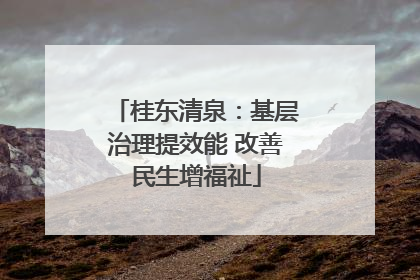 桂东清泉：基层治理提效能 改善民生增福祉