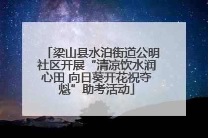 梁山县水泊街道公明社区开展“清凉饮水润心田 向日葵开花祝夺魁”助考活动