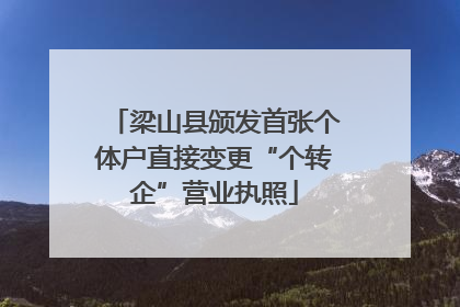 梁山县颁发首张个体户直接变更“个转企”营业执照