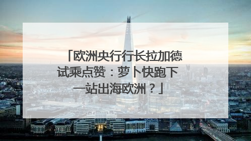 欧洲央行行长拉加德试乘点赞：萝卜快跑下一站出海欧洲？