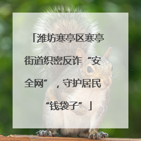 潍坊寒亭区寒亭街道织密反诈“安全网”，守护居民“钱袋子”