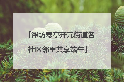 潍坊寒亭开元街道各社区邻里共享端午