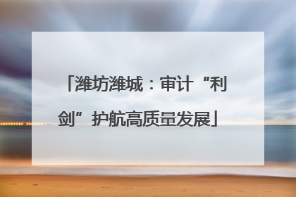潍坊潍城：审计“利剑”护航高质量发展