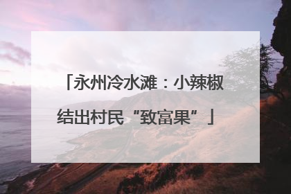 永州冷水滩：小辣椒结出村民“致富果”