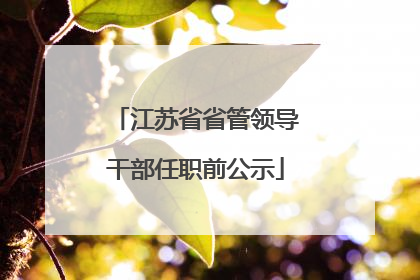江苏省省管领导干部任职前公示
