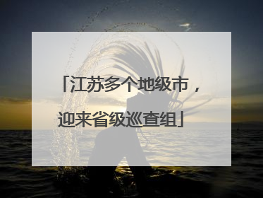 江苏多个地级市，迎来省级巡查组