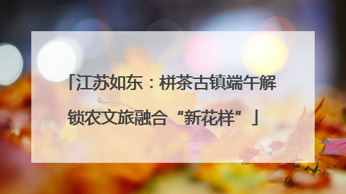 江苏如东：栟茶古镇端午解锁农文旅融合“新花样”