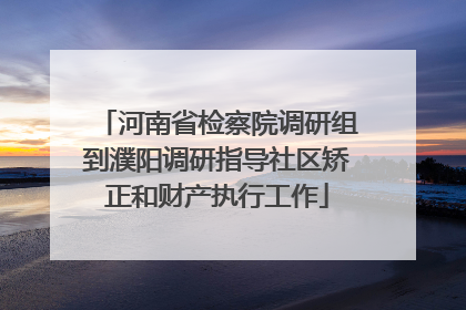 河南省检察院调研组到濮阳调研指导社区矫正和财产执行工作