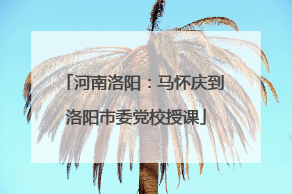 河南洛阳：马怀庆到洛阳市委党校授课