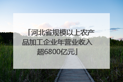 河北省规模以上农产品加工企业年营业收入超6800亿元