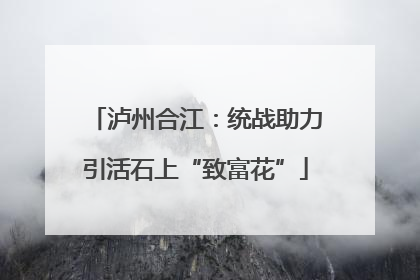 泸州合江：统战助力引活石上“致富花”
