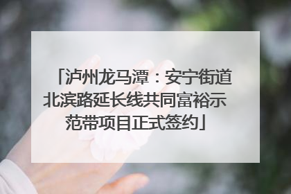 泸州龙马潭：安宁街道北滨路延长线共同富裕示范带项目正式签约