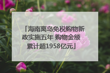 海南离岛免税购物新政实施五年 购物金额累计超1958亿元