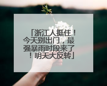 浙江人挺住！今天别出门，最强暴雨时段来了！明天大反转