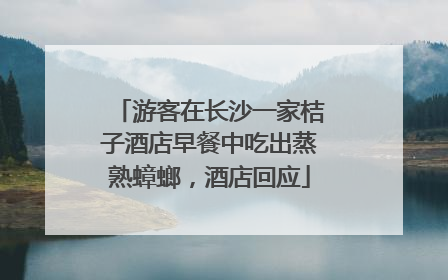 游客在长沙一家桔子酒店早餐中吃出蒸熟蟑螂，酒店回应