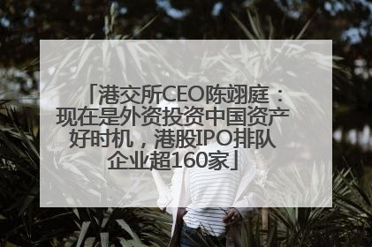 港交所CEO陈翊庭：现在是外资投资中国资产好时机，港股IPO排队企业超160家