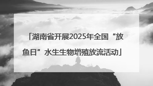 湖南省开展2025年全国“放鱼日”水生生物增殖放流活动