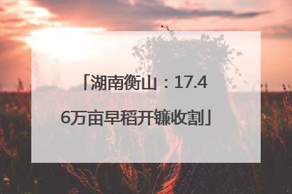 湖南衡山：17.46万亩早稻开镰收割