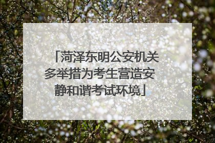 菏泽东明公安机关多举措为考生营造安静和谐考试环境