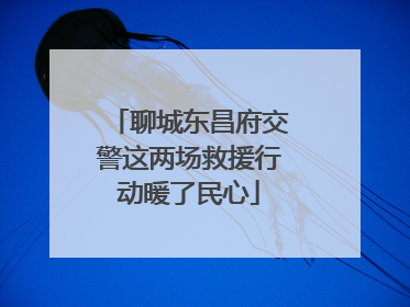 聊城东昌府交警这两场救援行动暖了民心