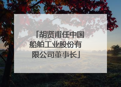 胡贤甫任中国船舶工业股份有限公司董事长