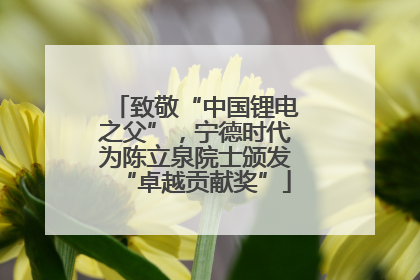 致敬“中国锂电之父”，宁德时代为陈立泉院士颁发“卓越贡献奖”