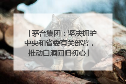 茅台集团：坚决拥护中央和省委有关部署，推动白酒回归初心