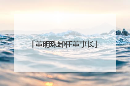 董明珠卸任董事长
