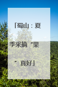 蜀山：夏季采摘“果”真好