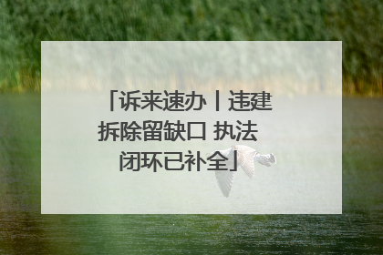诉来速办丨违建拆除留缺口 执法闭环已补全